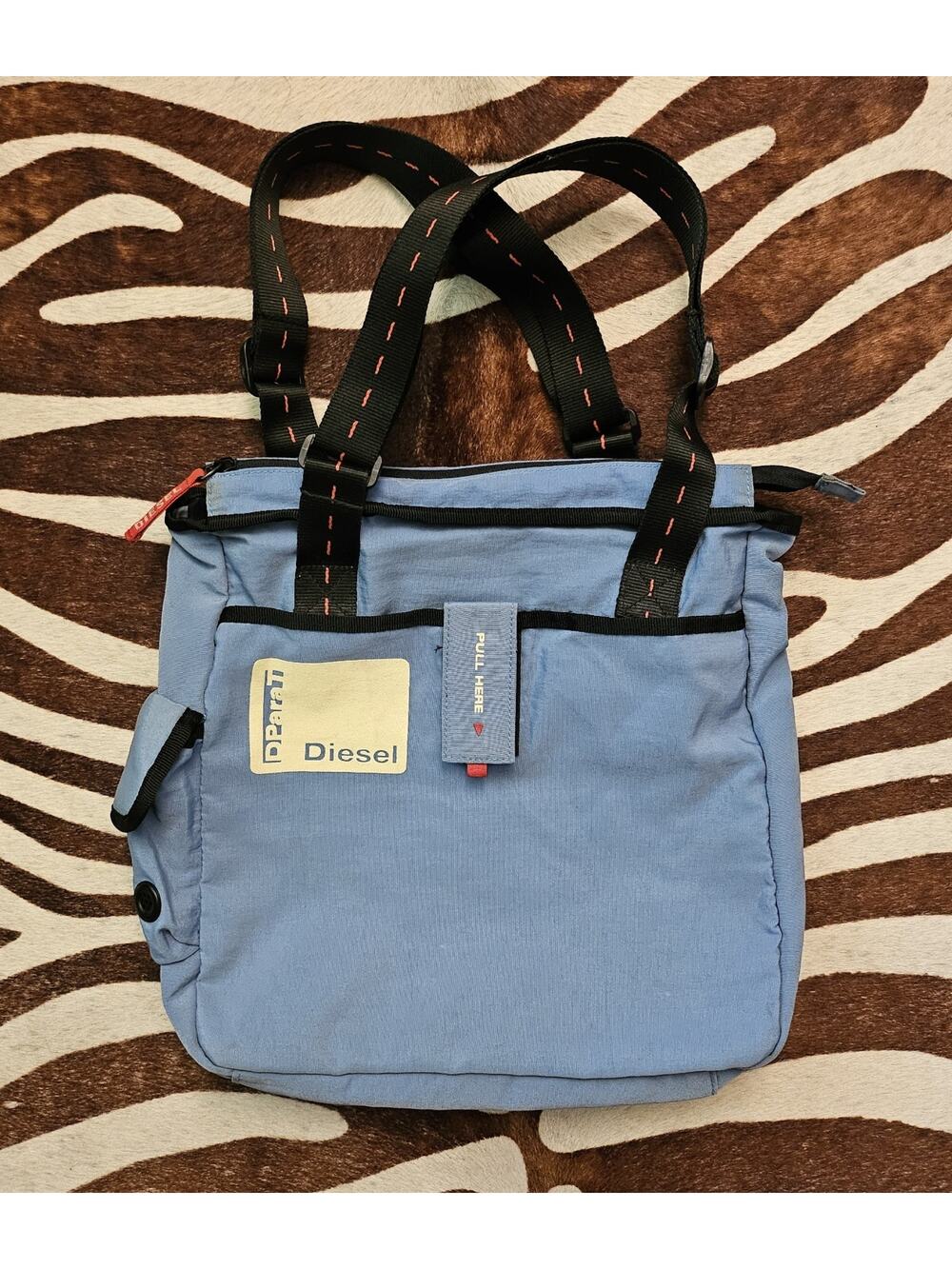 Vintage Y2K 90s Diesel DParaT Active Crossbody Shoulder Sling Bag Blue Archive
